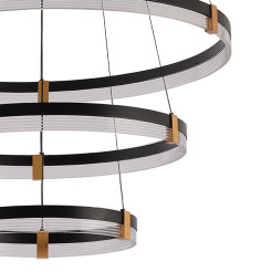Lampa wisząca 80 cm 60 cm 40 cm czarno-transparentna LED CCT LP-0407/3P BK
