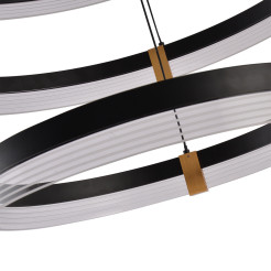 Lampa wisząca 80 cm 60 cm 40 cm czarno-transparentna LED CCT LP-0407/3P BK