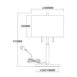 Lampa stołowa czarna 2xE27 LP-0304/2T BK