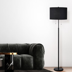 Lampa podłogowa czarna 2xE27 LP-0304/2F BK