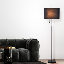 Lampa podłogowa czarna 2xE27 LP-0304/2F BK
