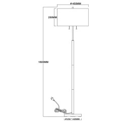 Lampa podłogowa czarna 2xE27 LP-0304/2F BK