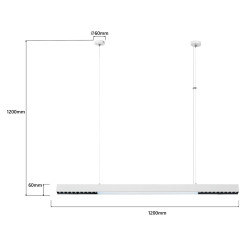 Lampa wisząca L biała Tuya LED CCT LP-1301/1P L WH Smart