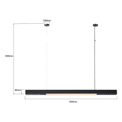 Lampa wisząca L czarna Tuya LED CCT LP-1301/1P L BK Smart