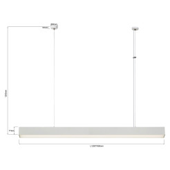 Lampa wisząca L biała Tuya LED CCT LP-1401/1P L WH Smart