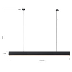 Lampa wisząca L czarna Tuya LED CCT LP-1401/1P L BK Smart