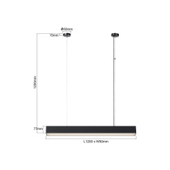 Lampa wisząca M czarna Tuya LED CCT LP-1401/1P M BK Smart