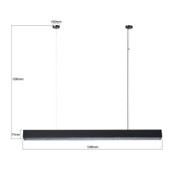 Lampa wisząca L czarna Tuya LED CCT LP-1201/1P L BK Smart