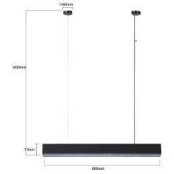 Lampa wisząca M czarna Tuya LED CCT LP-1201/1P M BK Smart