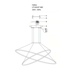 Lampa wisząca czarna LED CCT LP-940/2P BK CCT