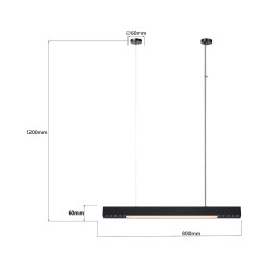 Lampa wisząca M czarna Tuya LED CCT LP-1301/1P M BK Smart