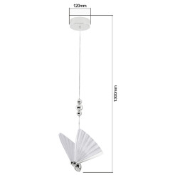Lampa wisząca 1 srebrna LED CCT LP-1715/1P CH