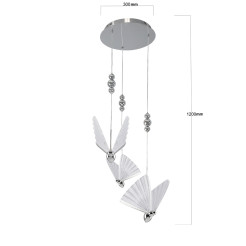 Lampa wisząca 3 srebrna LED CCT LP-1715/3P CH