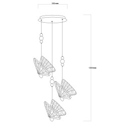 Lampa wisząca 3 srebrna LED CCT LP-1715/3P CH