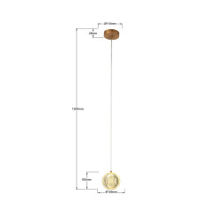 Lampa wisząca 1 złota LED CCT LP-3303/1P GD
