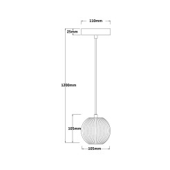 Lampa wisząca 1 złota LED CCT LP-3303/1P GD