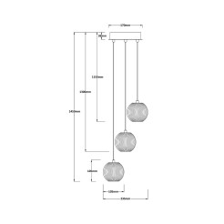 Lampa wisząca 3 złota LED CCT LP-3303/3P GD