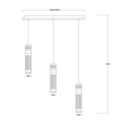 Lampa wisząca 3 złota LED CCT LP-1510/3L GD