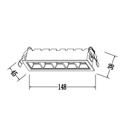 Oprawa podtynkowa 5 biała LED 3000K LP-0406/5RS WH