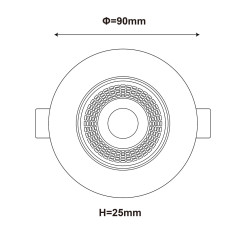 Ruchome oczko podtynkowe białe LED CCT LP-1506/1RS WH