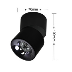 Ruchoma oprawa natynkowa czarna LED CCT LP-2626/1RM BK movable