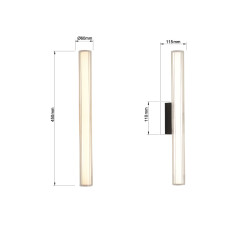 Kinkiet 45 cm czarny LED CCT LP-0510/1W-45 BK