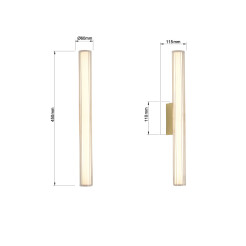 Kinkiet 45 cm złoty LED CCT LP-0510/1W-45 GD
