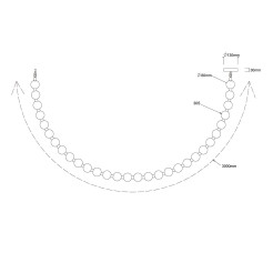 Lampa wisząca Rope 3 m złota LED CCT LP-002/3M CCT