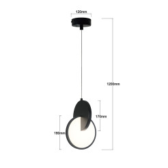 Lampa wisząca czarna LED CCT LP-1311/1P BK