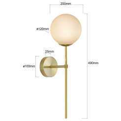 Kinkiet złoty IP44 1xG9 LP-008/1W GD