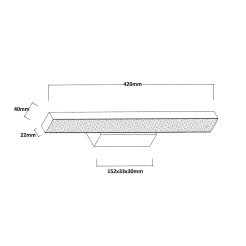 Kinkiet 42 cm czarny IP44 LED CCT LP-987/1W S BK