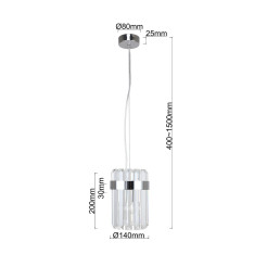 Lampa wisząca 1 chrom 1xE14 LP-2910/1P CH