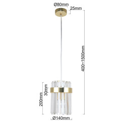 Lampa wisząca 1 złota 1xE14 LP-2910/1P GD
