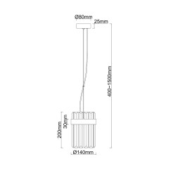 Lampa wisząca 1 złota 1xE14 LP-2910/1P GD