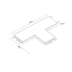 Łącznik natynkowy T Slim czarny LP-656-MAG SLIM łącznik T SM BK