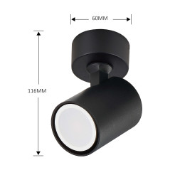 Spot Snow New 1 czarny 1xGU10 LP-731N/1W BK