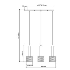 Lampa wisząca czarna 3xE27 LP-0702/3L BK