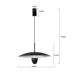 Lampa wisząca M czarna LED CCT LP-0408/1P M BK