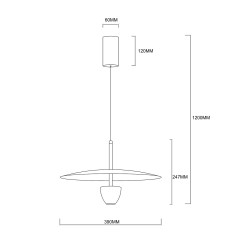 Lampa wisząca M czarna LED CCT LP-0408/1P M BK
