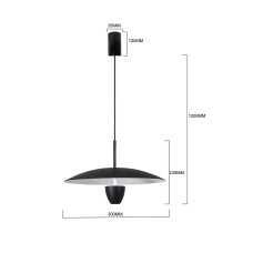 Lampa wisząca S czarna LED CCT LP-0408/1P S BK