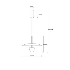 Lampa wisząca S czarna LED CCT LP-0408/1P S BK
