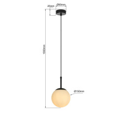 Lampa wisząca czarna 1xE14 LP-002/1P BK