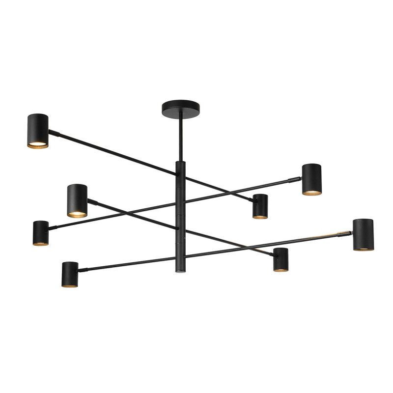Lampa wisząca 8 czarna 8xGU10 LP-731/8P BK