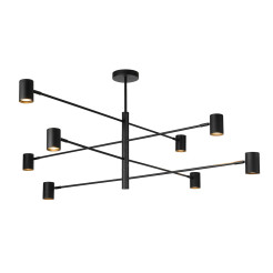 Lampa wisząca 8 czarna 8xGU10 LP-731/8P BK