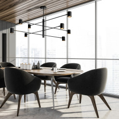Lampa wisząca 8 czarna 8xGU10 LP-731/8P BK