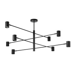 Lampa wisząca 8 czarna 8xGU10 LP-731/8P BK