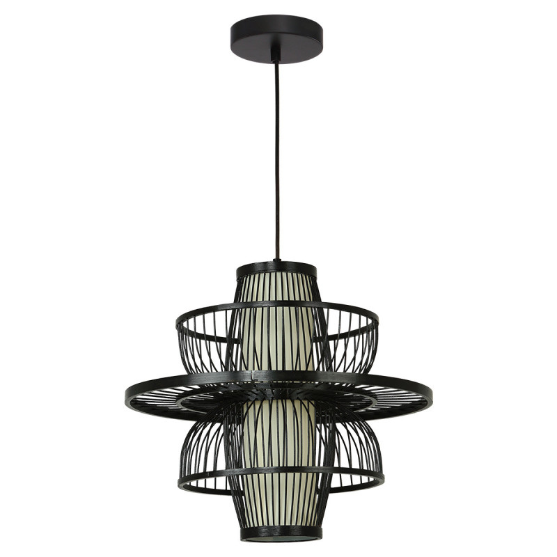 Rattanowa lampa wisząca czarna 1xE27 LP-3110/1P BK