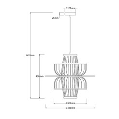 Rattanowa lampa wisząca czarna 1xE27 LP-3110/1P BK