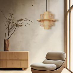 Rattanowa lampa wisząca naturalna 1xE27 LP-3110/1P NT