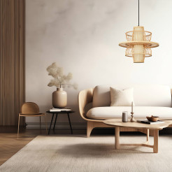 Rattanowa lampa wisząca naturalna 1xE27 LP-3110/1P NT